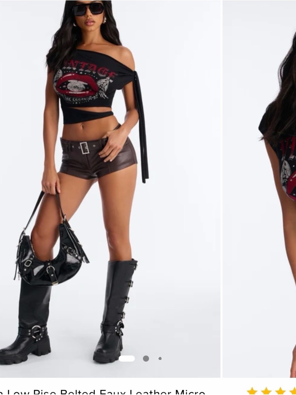 Fashion Nova Chocolate Faux Leather Belted Skirt